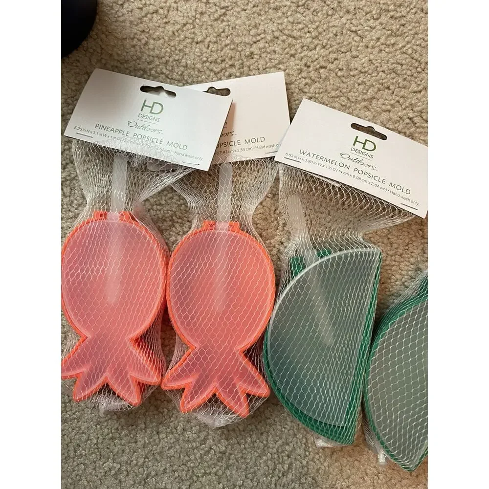 4‎ Popsicle Mold 2 pineapple & 2 watermelon